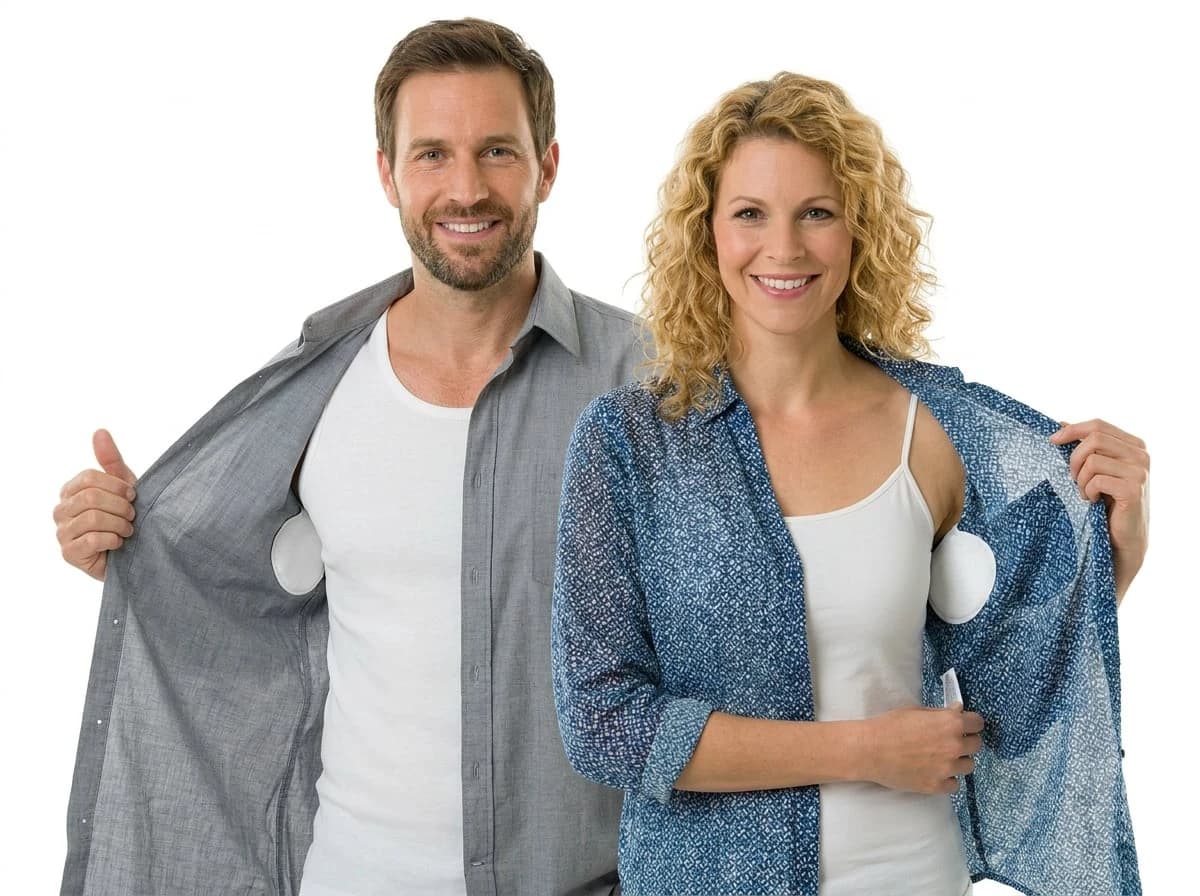 Men and women using SWEARX underarm sweat pads