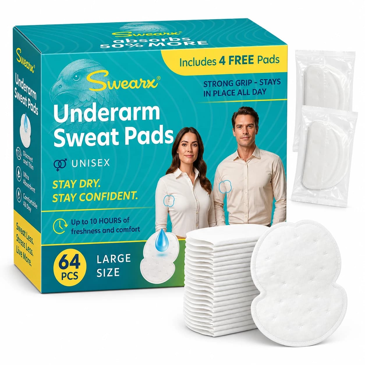 SWEARX underarm sweat pads product package